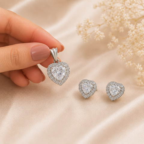 Latika Radiant Heart Pendant Set