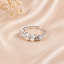 Yashvi Pearl Petal Silver Ring