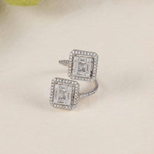 Eshvika Double Halo Crystal Silver Ring