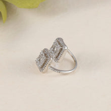 Eshvika Double Halo Crystal Silver Ring