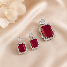 Disha Red Stone Pendant Set