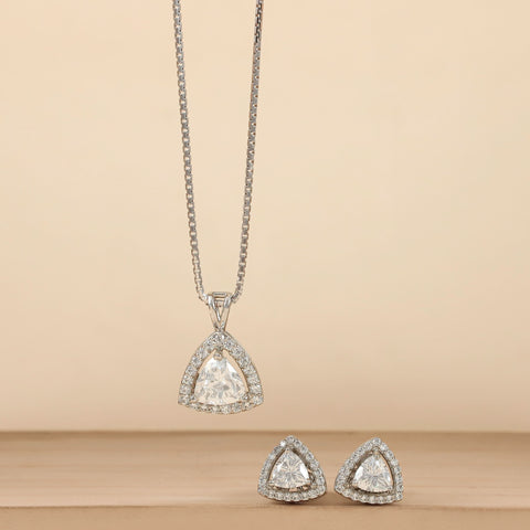 Gleaming Triangle Pendant Set