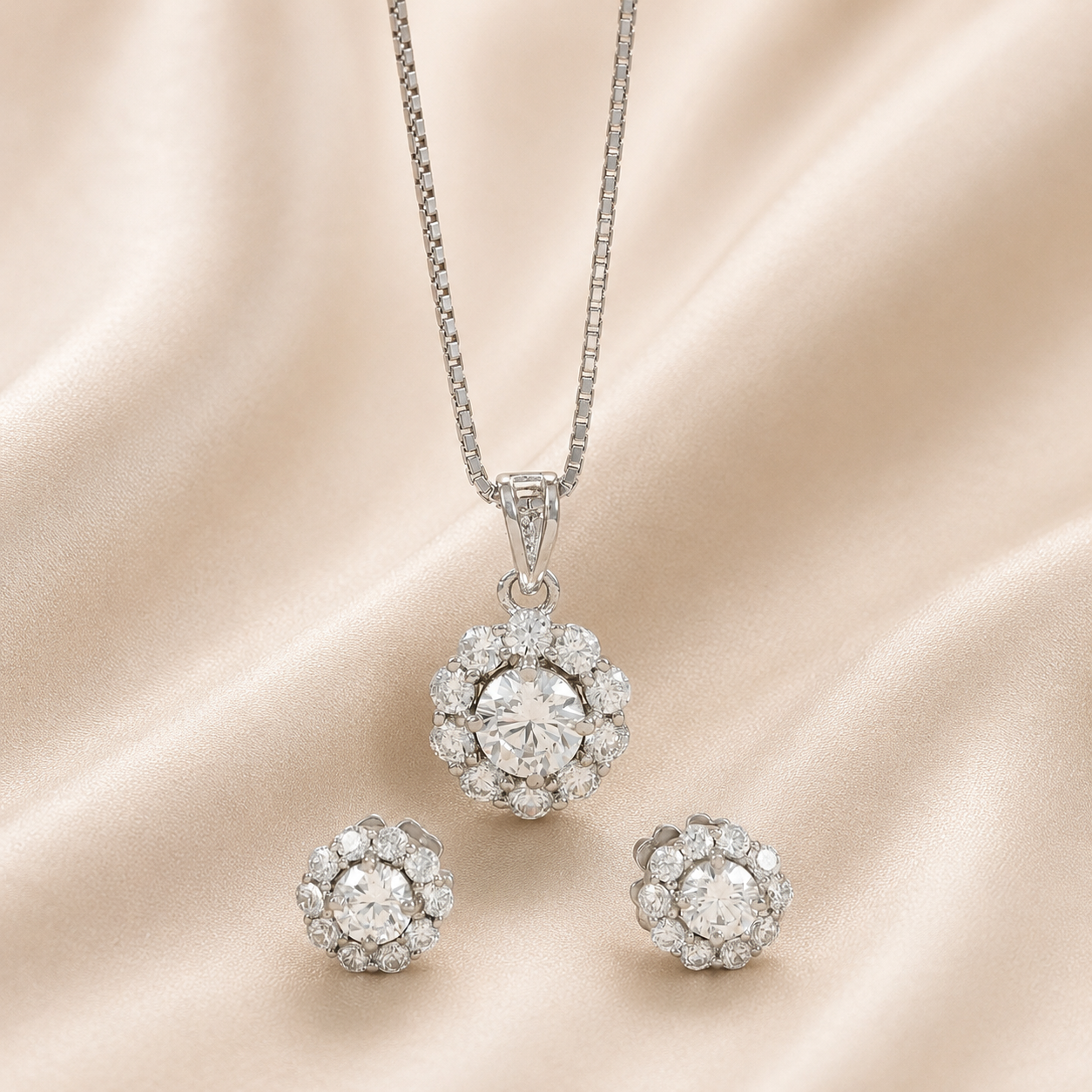 Ojasvi Flower Shaped Pendant Set