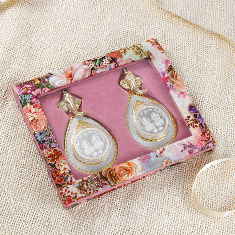Laxmi Ganesha Silver Coin Blessing Pack Box