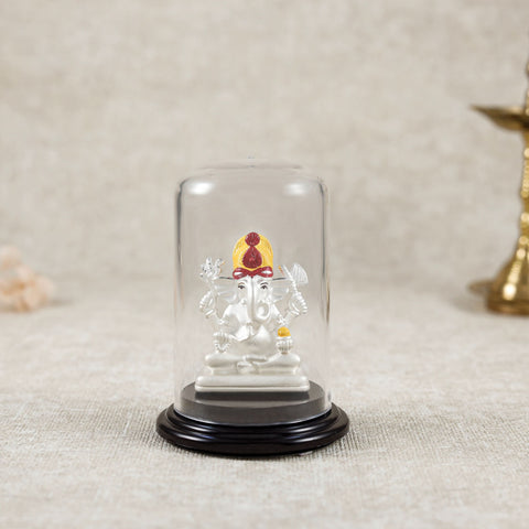 Divine Blessings Silver Ganesha Idol