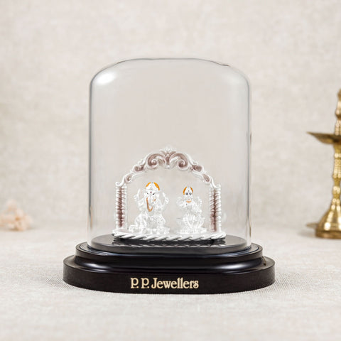 Lakshmi Ganesh Blessings Silver Idol