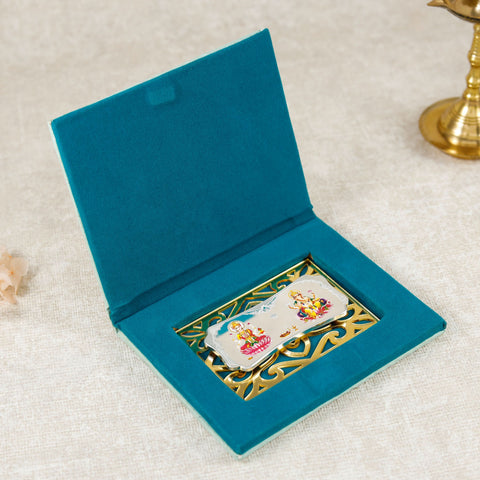 Colorful Lakshmi Ganesh 50Gm Silver Bar