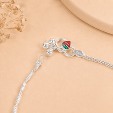 Nandini Minimal Floral Silver Anklets