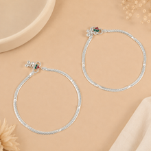 Elina Regal Chain Silver Anklets