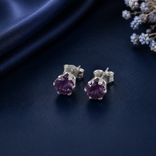 Zoya Purple Charm Silver Earrings