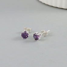 Zoya Purple Charm Silver Earrings