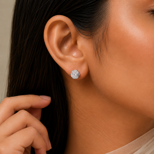 Alina Dazzling Crystal Silver Earrings