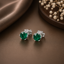Siya Green  Shine Glow Silver Earrings