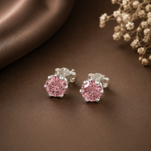 Meher Pink Elegance Silver Earrings