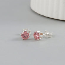 Meher Pink Elegance Silver Earrings
