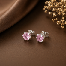 Saanvi Pink Shine Silver Earrings