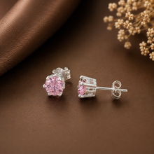 Saanvi Pink Shine Silver Earrings
