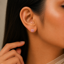 Saanvi Pink Shine Silver Earrings