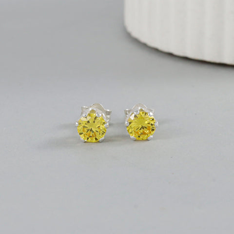 Anaya Yellow Glow Silver Earrings