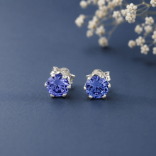 Yuvika Classic Blue Elegance Silver Earrings