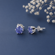 Yuvika Classic Blue Elegance Silver Earrings
