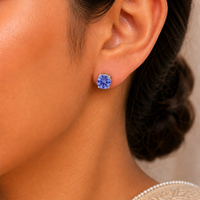 Yuvika Classic Blue Elegance Silver Earrings