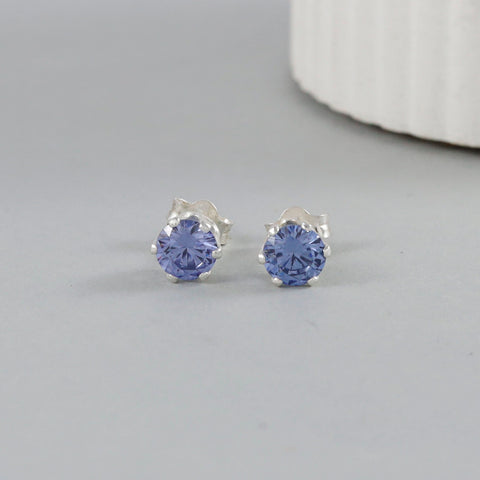 Yuvika Classic Blue Elegance Silver Earrings