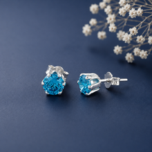Mahi Ocean Blue Glow Silver Earrings