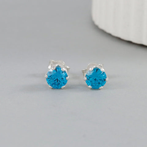 Mahi Ocean Blue Glow Silver Earrings