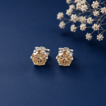 Navika Champagne Luxe Silver Earrings
