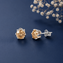 Navika Champagne Luxe Silver Earrings