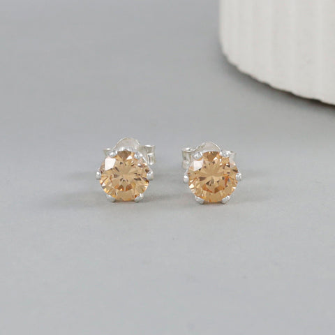 Navika Champagne Luxe Silver Earrings