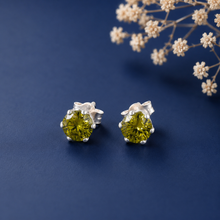 Tanvika Olive Green Silver Earrings