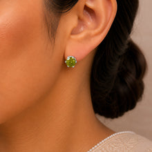 Tanvika Olive Green Silver Earrings