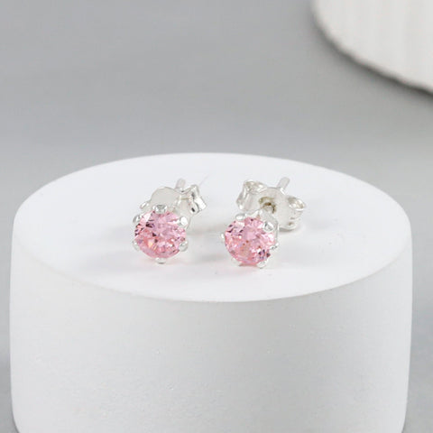 Eshita Pink Glow Silver Earrings