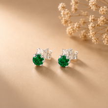 Gauri Green Radiance Silver Earrings