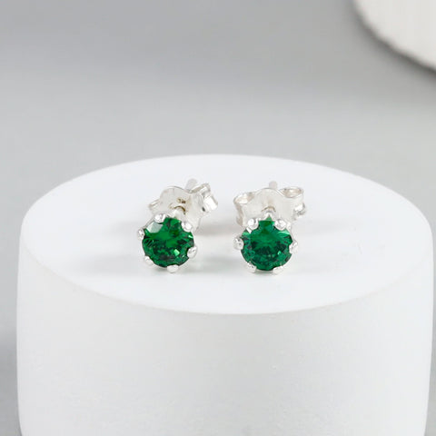 Gauri Green Radiance Silver Earrings