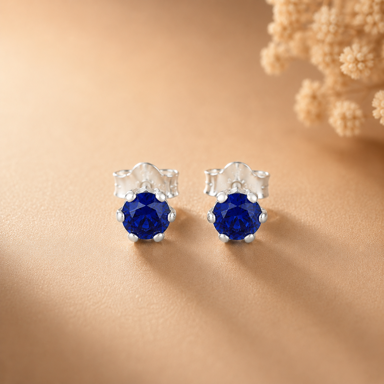 Ishani Blue Dazzle Silver Earrings