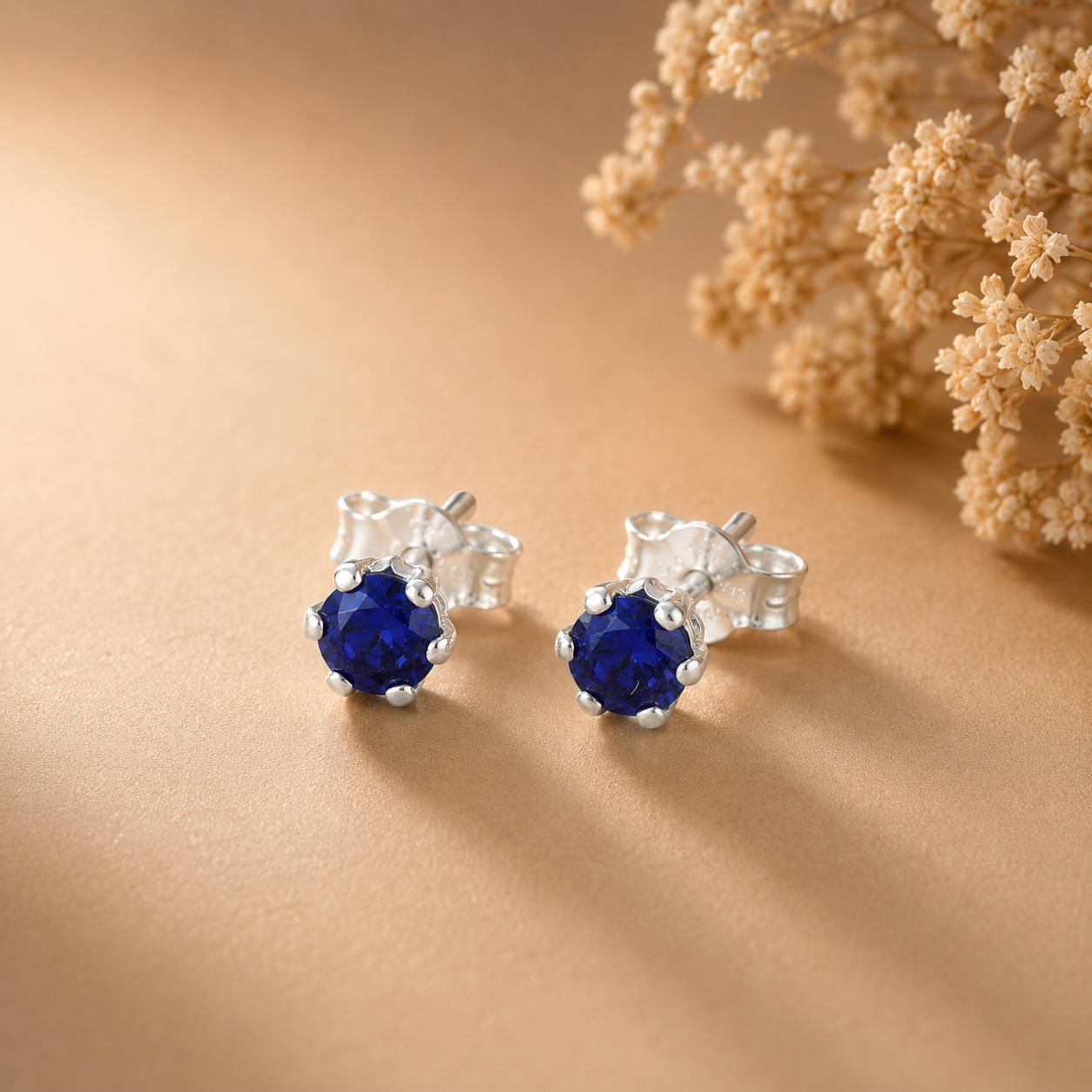Ishani Blue Dazzle Silver Earrings