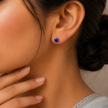 Ishani Blue Dazzle Silver Earrings