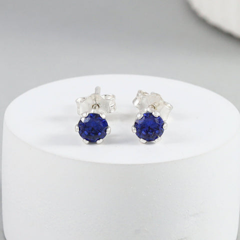 Ishani Blue Dazzle Silver Earrings
