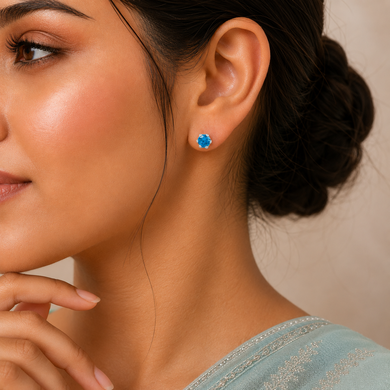 Jiya Ocean Sky Shine Silver Earrings