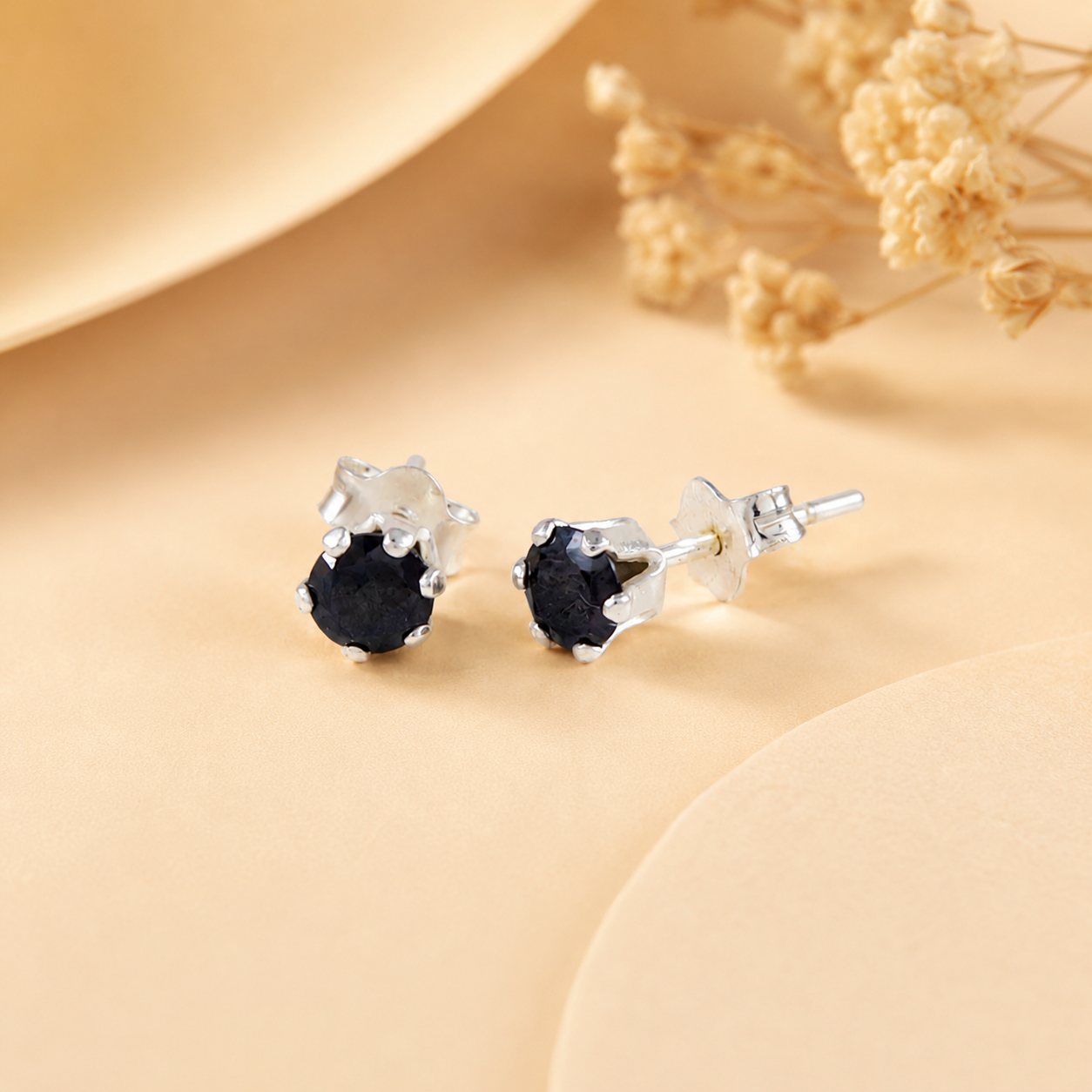Nidhi Black Charm Silver Earrings