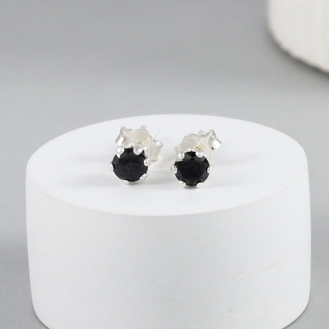 Nidhi Black Charm Silver Earrings