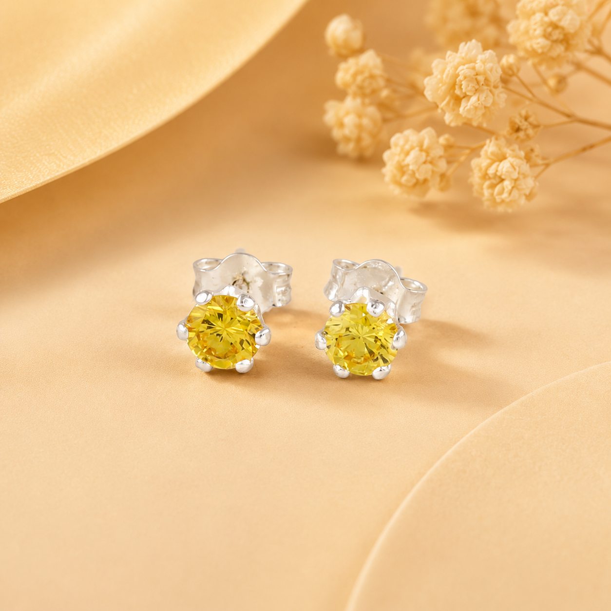 Nikita Yellow Gleam Silver Earrings