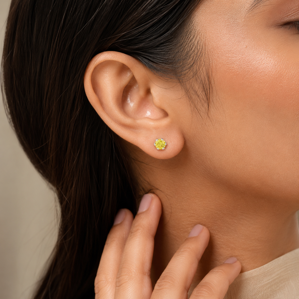 Nikita Yellow Gleam Silver Earrings