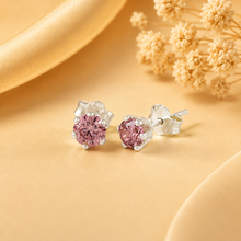 Kiara Rosy Glow Silver Earrings