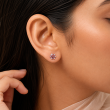 Kiara Rosy Glow Silver Earrings