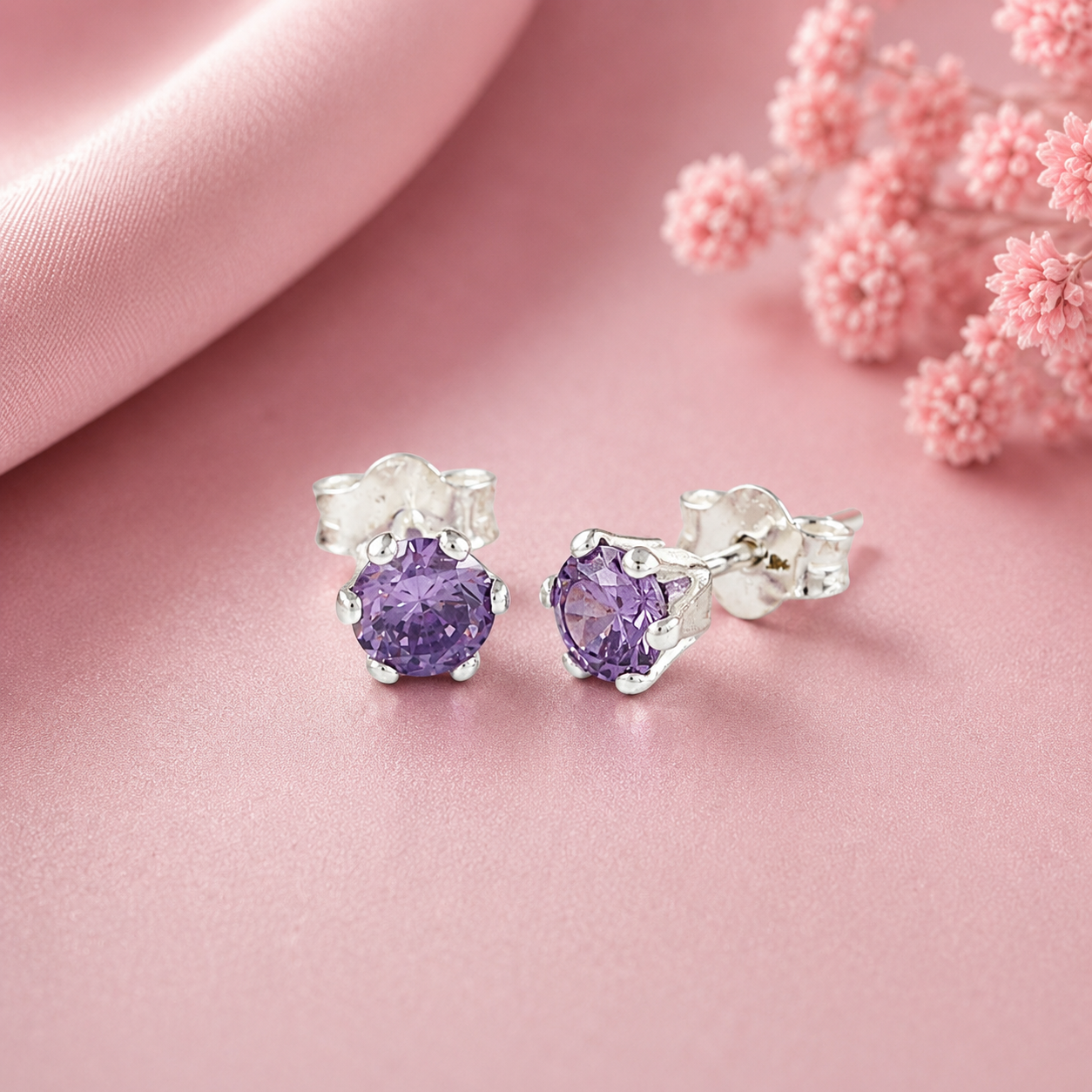 Chhaya Purple Elegance Silver Earrings