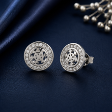Eshita Circular Celestial Glow Silver Earrings